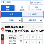 テレボートの投票メニュー