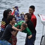 水神祭を経験する山崎小葉音選手