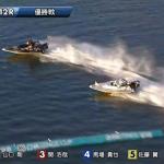 2周目1Mにてトップに立った2号艇の山口