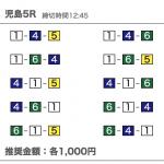 6月23日児島5Rの買い目