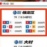 7月2日住之江7Rの買い目