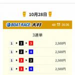 実際に届いた無料予想の買い目