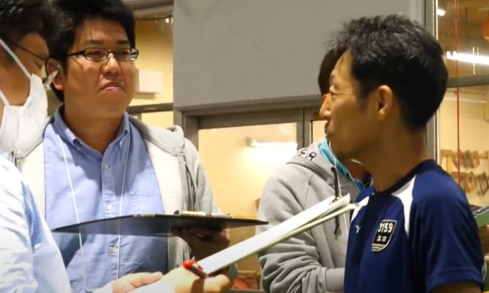 弟子の優勝について語る江口晃生