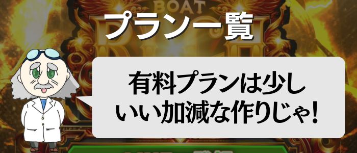 「ボートリッチ」の有料プラン一覧