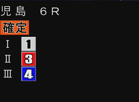 1月15日児島6R結果